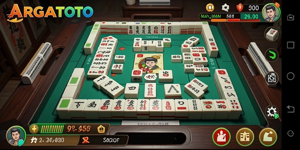 Tampilan gameplay ARGATOTO yang menarik dengan desain tile Mahjong.