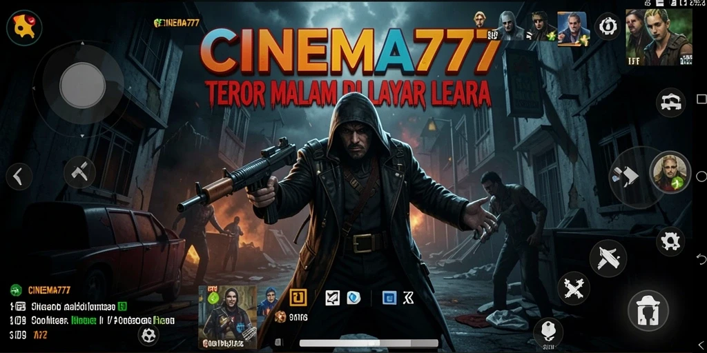Screenshot gameplay CINEMA777 menampilkan suasana horror yang mencekam.