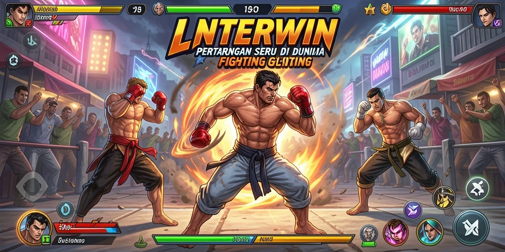 Tampilan seru gameplay LNTERWIN dengan aksi bertarung intens.