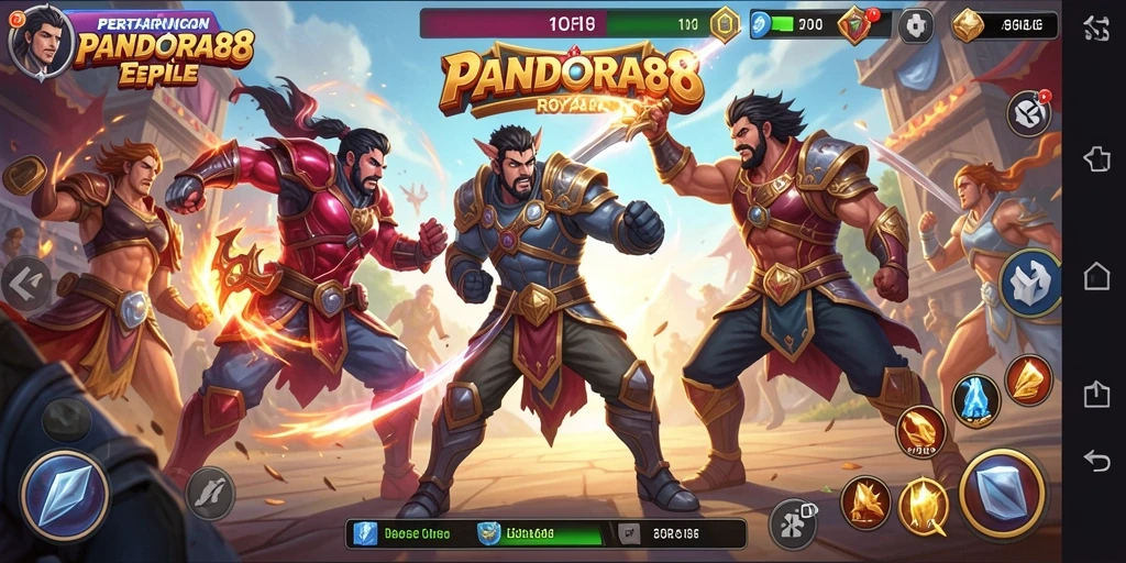 Tampilan gameplay seru di arena PANDORA88 Battle Royale.